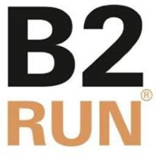 Das Motiv zeigt einen Text auf weißem Grund: "B2Run"